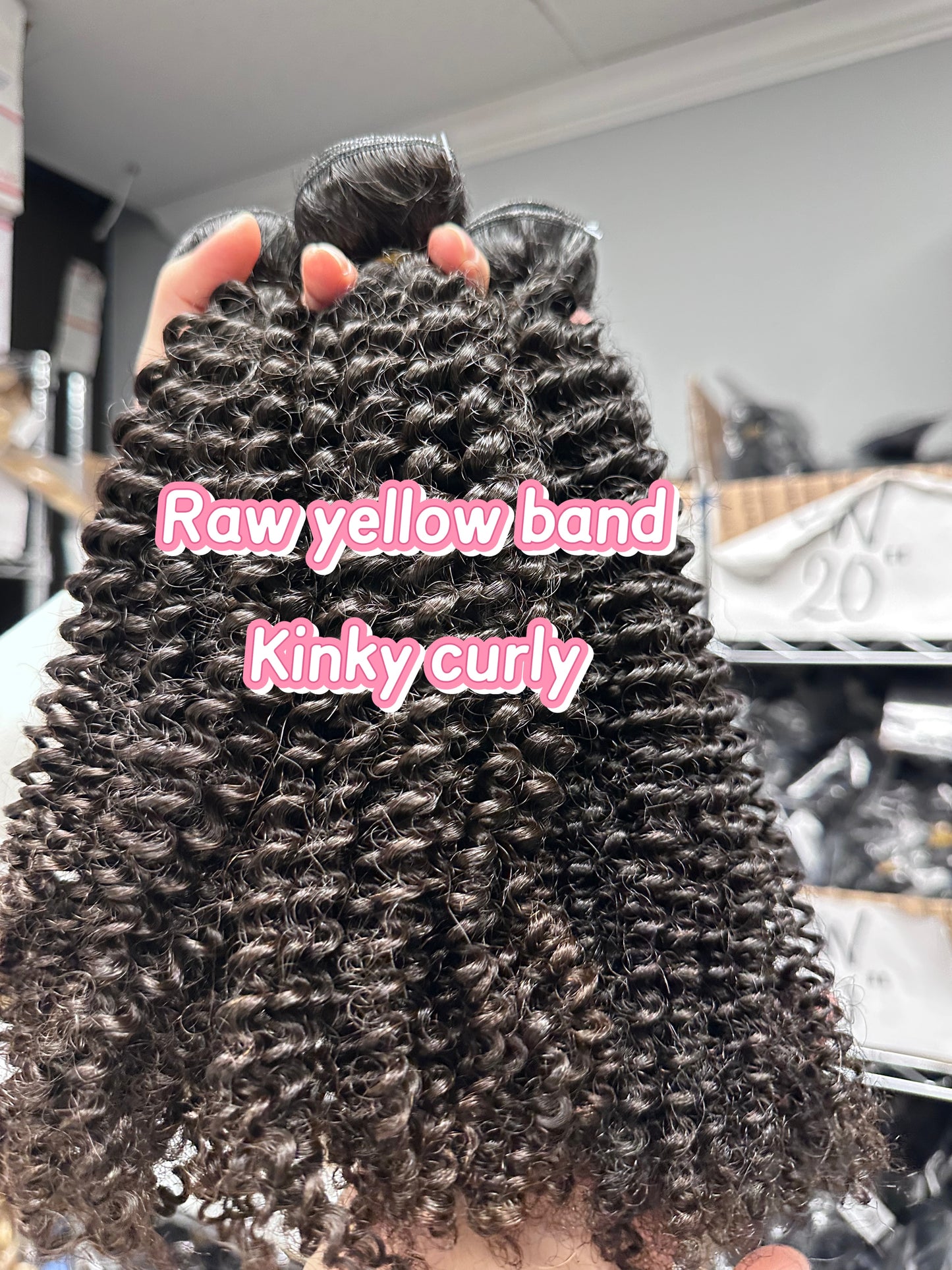Raw Brizilian Yellow band hair Text: 689-280-3933 for you order