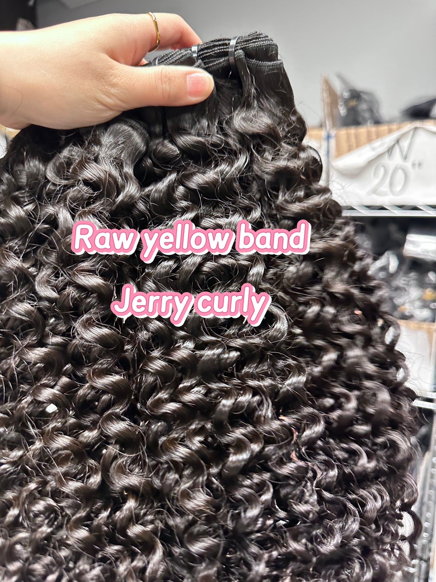 Raw Brizilian Yellow band hair Text: 689-280-3933 for you order