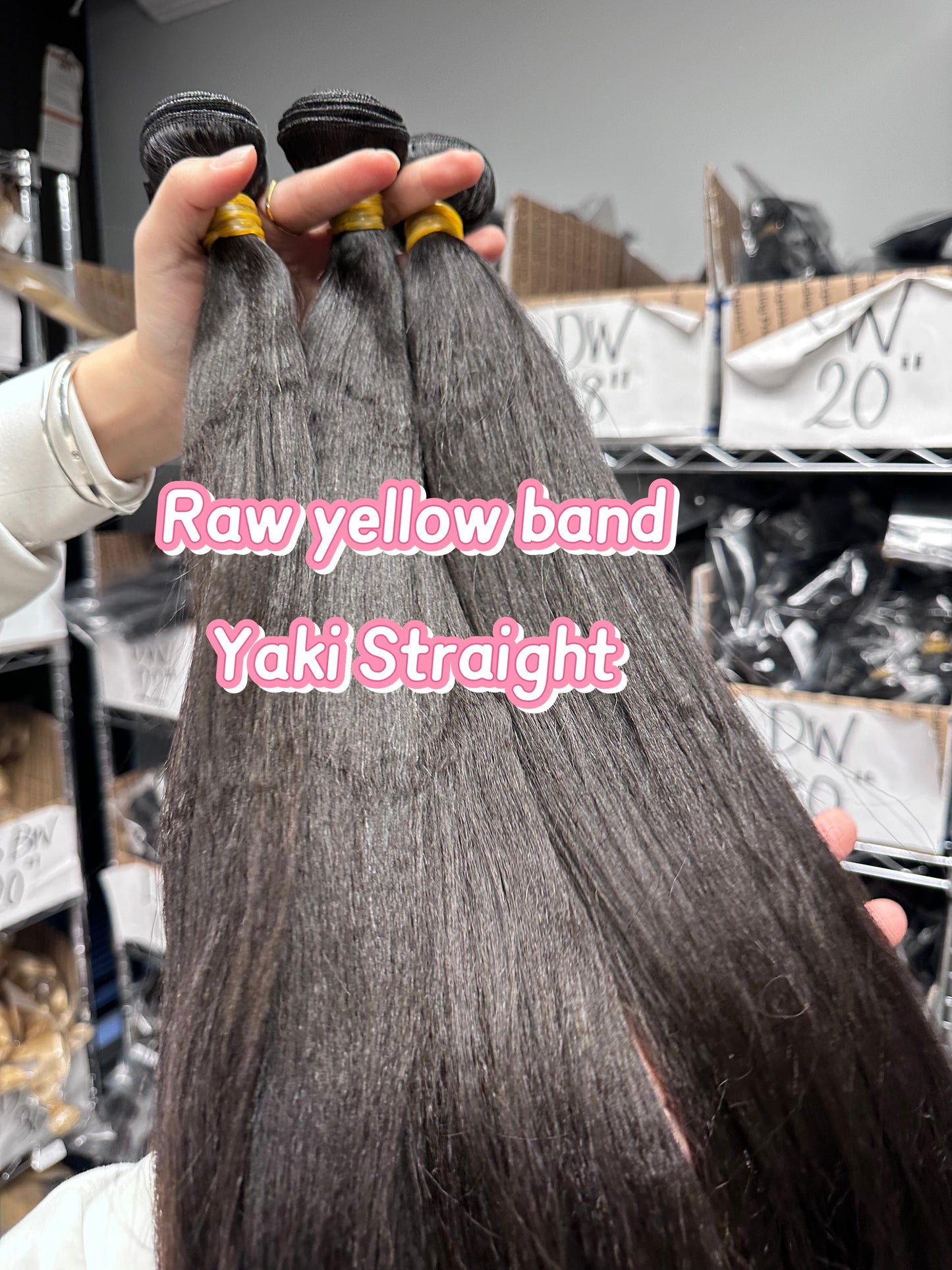 Raw Brizilian Yellow band hair Text: 689-280-3933 for you order