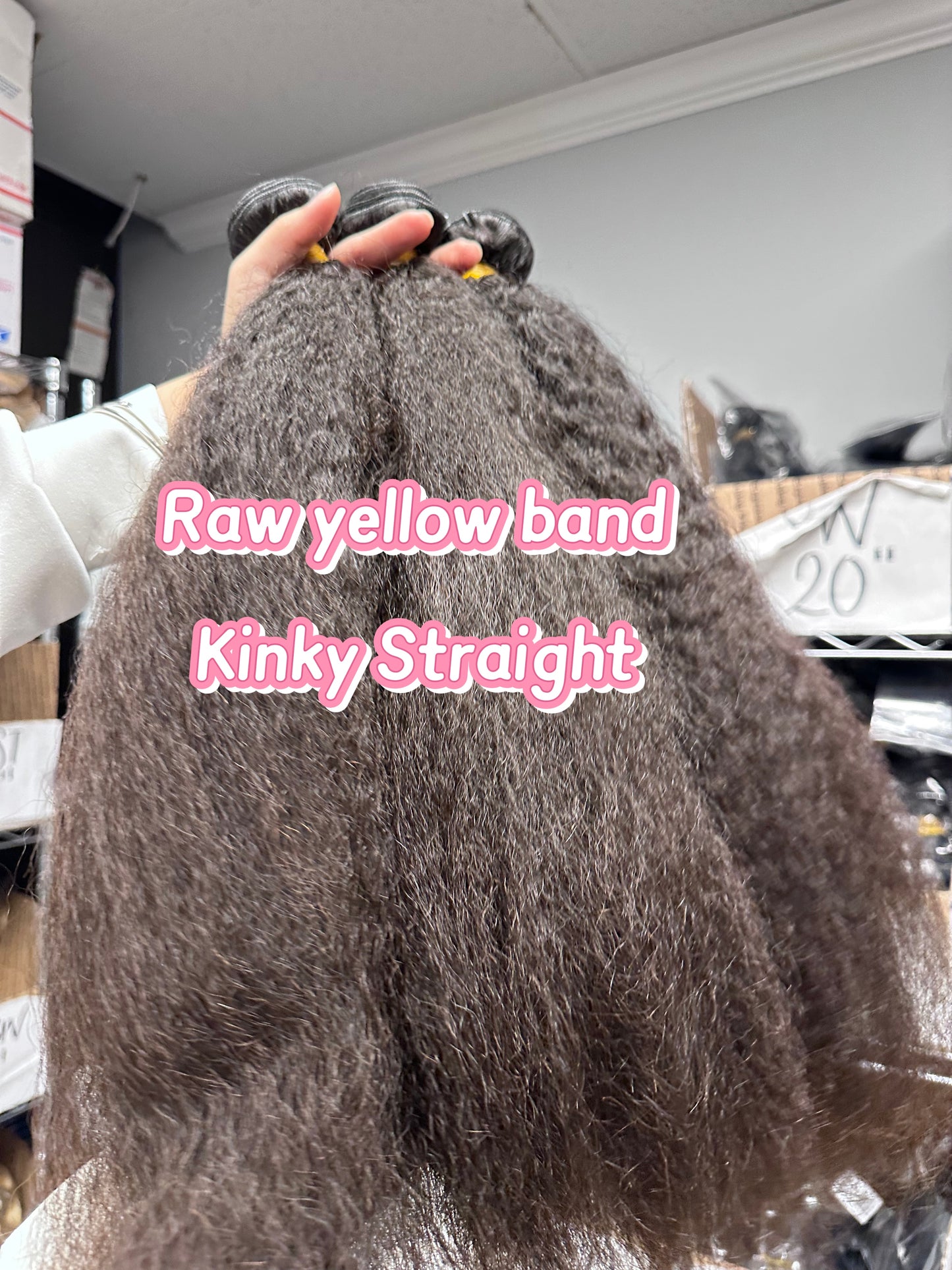 Raw Brizilian Yellow band hair Text: 689-280-3933 for you order