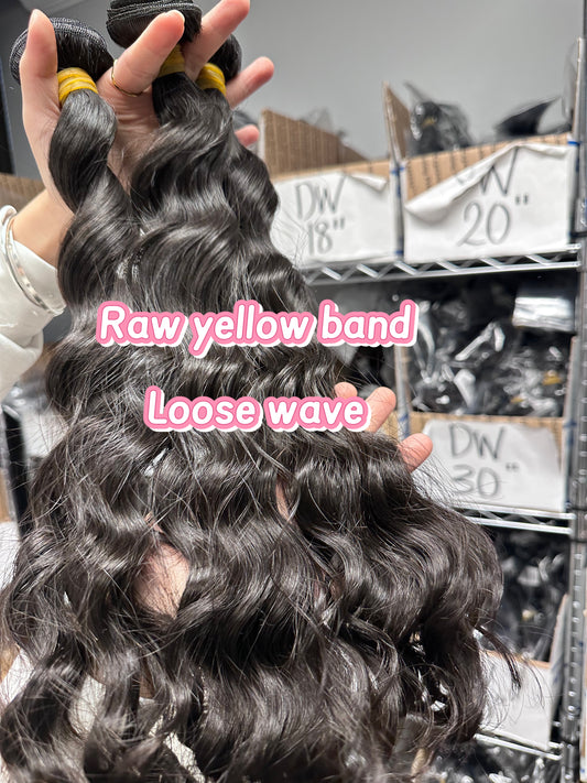 Raw Brizilian Yellow band hair Text: 689-280-3933 for you order